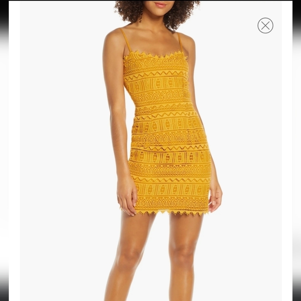 DRESS THE POPULATION Gwen Embroidered Lace Body-Con Mini Dress